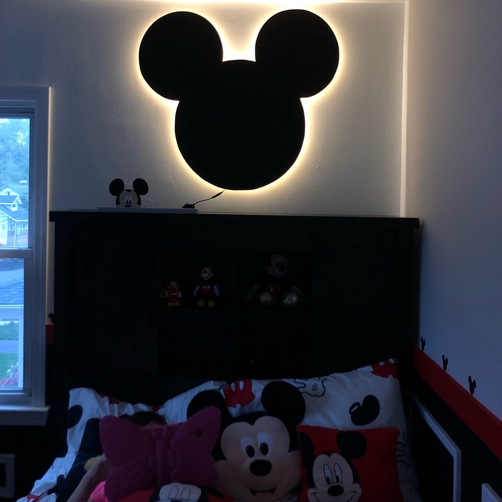 Mickey Mouse illuminated LED wall art.
